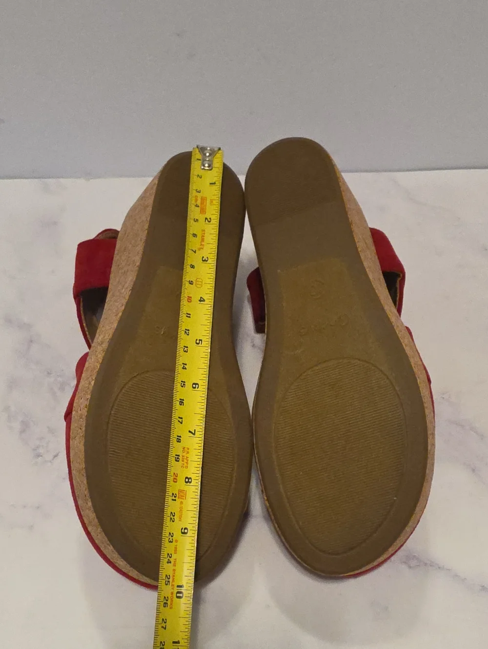 Corkys Women’s Red Suede Wedge Sandals